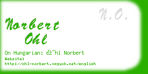 norbert ohl business card